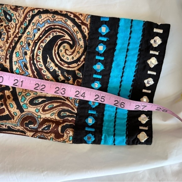 SOFT SURROUNDINGS Aubrey Embroidered Mirrored Beading  Paisley Tunic Dress Top M - Picture 11 of 11